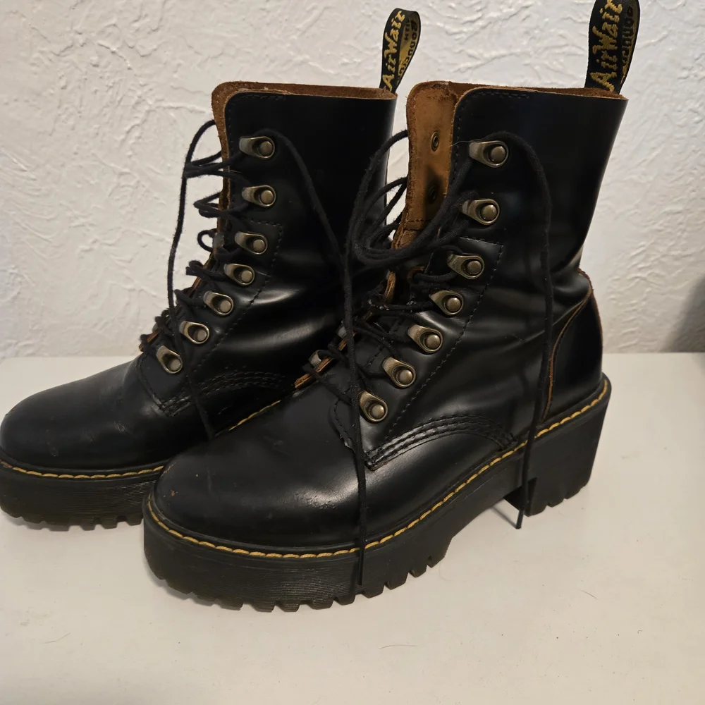 Dr. Martens Black Platform Combat Boots - Picture 1 of 4
